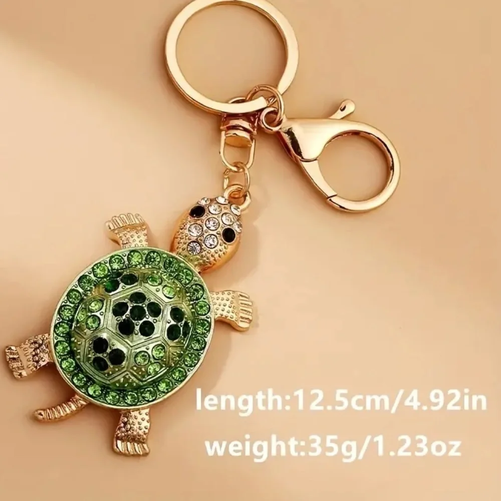 Green Rhinestone Turtle Keychain/Charm
